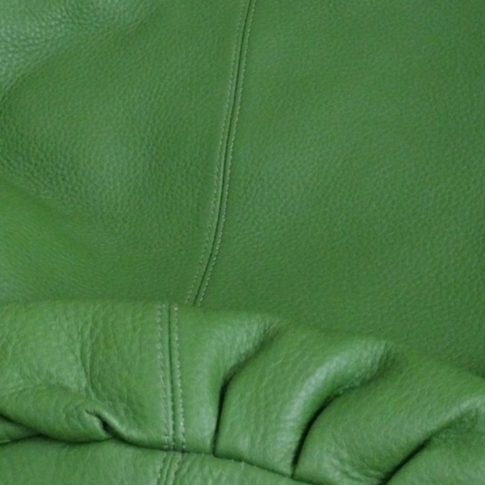 Vintage Vtg Y2k Xl Bodhi Leather Bright Green Hobo Bag Silver Chain Hardware - Picture 15 of 16